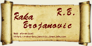 Raka Brojanović vizit kartica